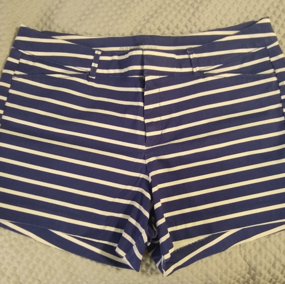 Blue and White Striped Shorts size 12